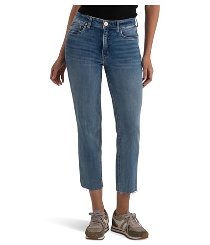 KUT from the Kloth, Womens, Rachael High-Rise Fab Ab Mom Raw Hem
